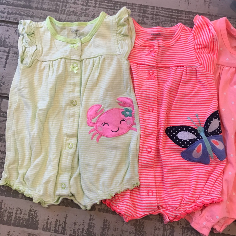 5 Carters size 3 months Rompers - Picture 2 of 3